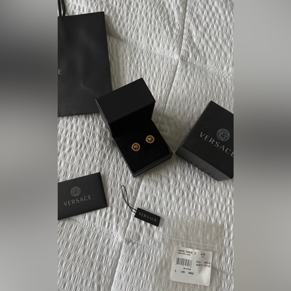 Authentic Versace Medusa Head Stud Earrings - Picture 7 of 15